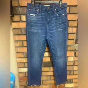 Women’s Madewell The High-Rise Slim BoyJean Fringe Denim Jeans